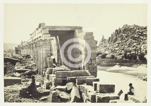 The Colonnade, Island of Philæ, 1857. Creator: Francis Frith.