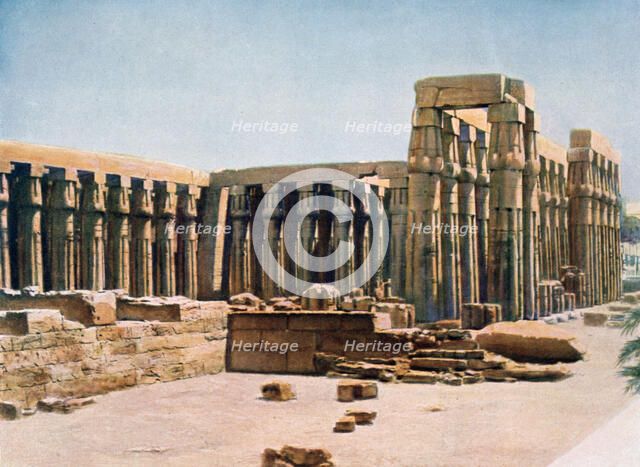 The Colonnade of Amenhotep III, Temple of Luxor, Egypt, 20th century. Artist: Unknown