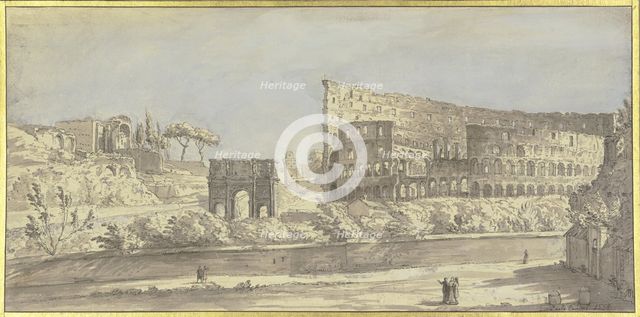 The Colosseum and the Arch of Constantine in Rome. Creator: Giovanni Paolo Panini.