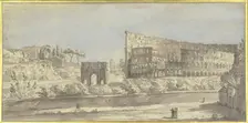 The Colosseum and the Arch of Constantine in Rome. Creator: Giovanni Paolo Panini