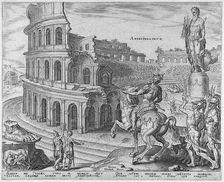The Colosseum at Rome (from the series The Eighth Wonders of the World) After Maarten van Heemskerck, 1572. Artist: Galle, Philipp (1537-1612)