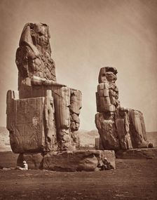 The Colossi of Memnon, Statues of Amenhophis III. Luxor, West bank (Thebes), c1869. Creator: Unknown