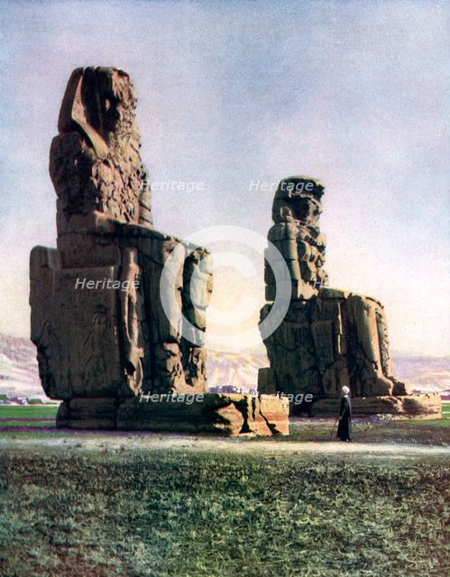 The Colossi of Memnon, Thebes, Egypt, 1933-1934. Artist: Unknown