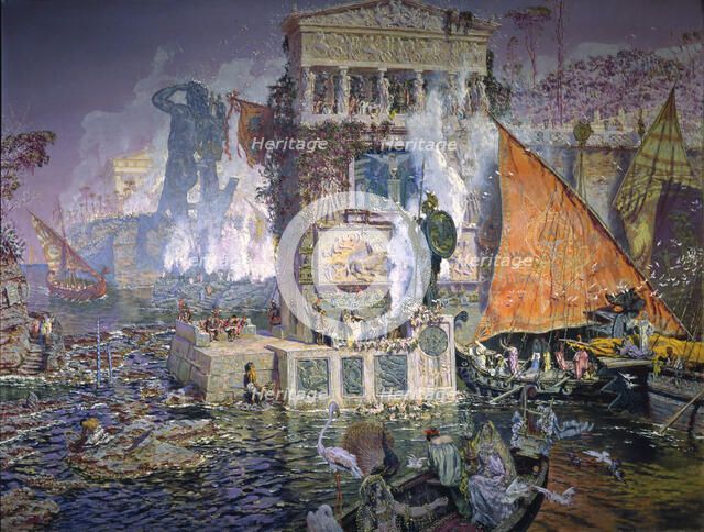 The Colossus of Rhodes, 1914. Creator: Muñoz Degraín, Antonio (1840-1924).