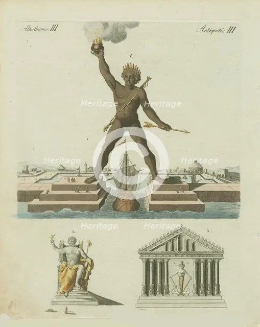 The Colossus of Rhodes. The Olympian Jupiter. The Dianen Temple at Ephes, 1801. Creator: Fischer von Erlach, Joseph Emanuel (1693-1742).