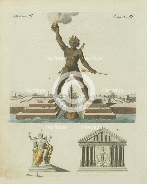 The Colossus of Rhodes. The Olympian Jupiter. The Dianen Temple at Ephes, 1801. Creator: Fischer von Erlach, Joseph Emanuel (1693-1742).