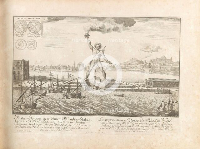 The Colossus of Rhodes. From "Entwurff einer historischen Architektur", 1725. Creator: Fischer von Erlach, Johann Bernhard (1656-1723).