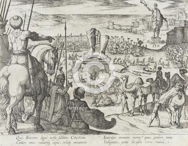 The Colossus of Rhodes, published 1610. Creator: Antonio Tempesta.