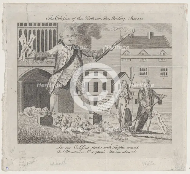The Colossus of the North; or the Striding Boreas, December 1, 1774., December 1, 1774. Creator: Anon.