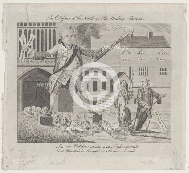 The Colossus of the North; or the Striding Boreas, December 1, 1774., December 1, 1774. Creator: Anon.