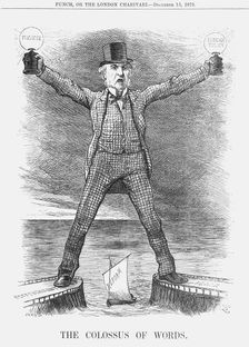The Colossus of Words 1879. Creator: Joseph Swain