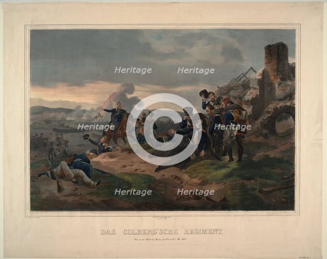 The Colberg Regiment at the Battle of Bautzen. Artist: Elsholtz, Ludwig (1805-1850)