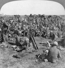 The Coldstream Company on the great Transvaal campaign South Africa, Boer War, 1900. Artist: Underwood & Underwood