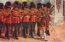 The Coldstream Guards - The Band entering Buckingham Palace, c1930. Creator: Harry Payne