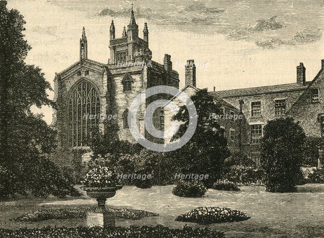 'The College Chapel, from the Warden's Gardens', 1898. Creator: Unknown.