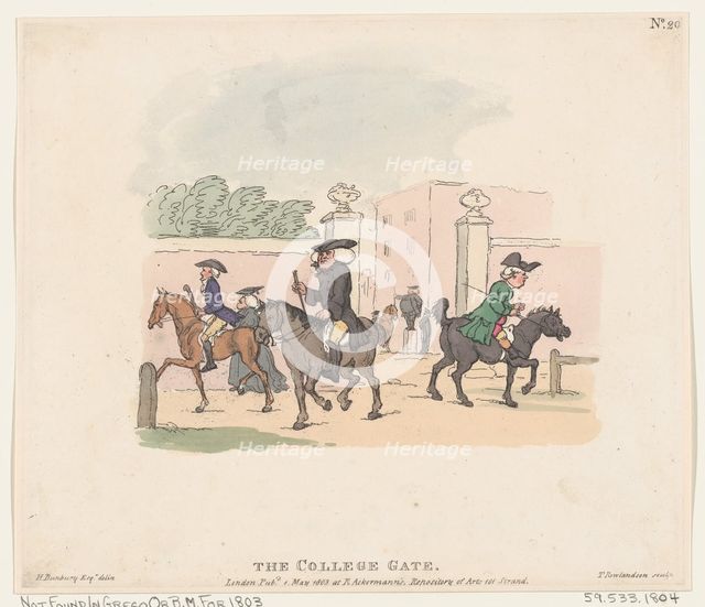 The College Gate, May 1, 1803., May 1, 1803. Creator: Thomas Rowlandson.