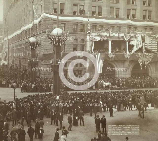 The Columbian Parade Oct 20th, 1892 Forming of parade on lake front 100,000 people..., 1892. Creator: John C. H. Grabill.
