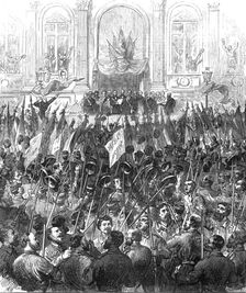 The Commune in Paris: sketch at the Hotel de Ville, 1871. Creator: Unknown