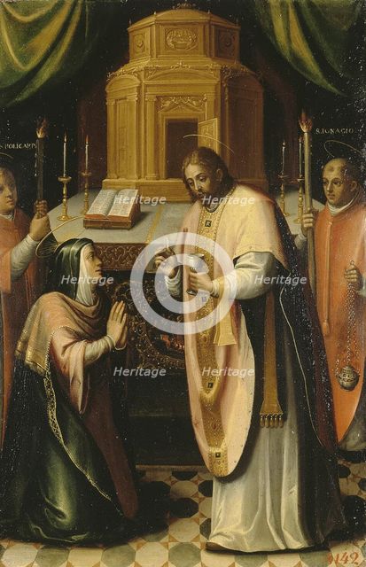 The Communion of the Virgin, Between 1586 and 1589. Artist: Barroso, Miguel (1538-1590)