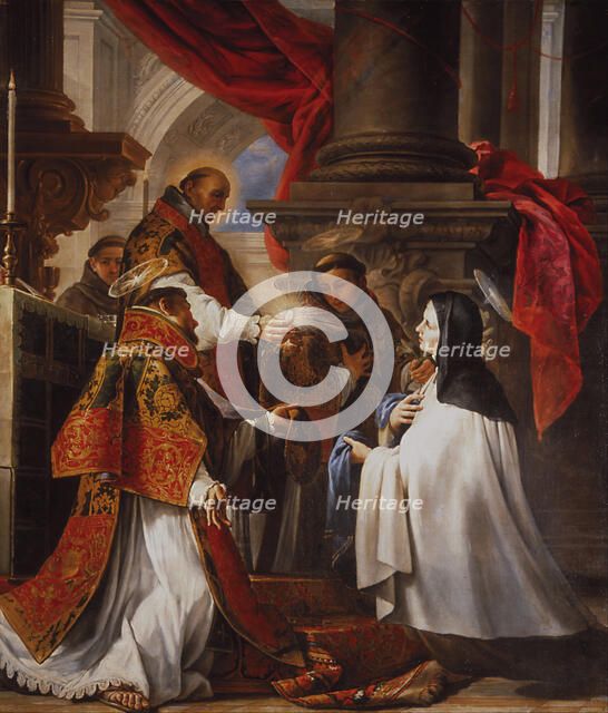 The Communion of Saint Theresa, 1670. Artist: Cabezalero, Juan Martín (1634-1673)