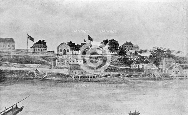 "The Commandants Garden" looking towards William Street from the Brisbane River, c1835. Creator: Unknown.