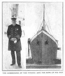 The Commander of the Titanic and the Bows of his Ship (April 20), 1912. Creator: Unknown