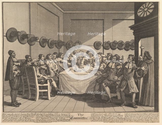 The Committee (Twelve Large Illustrations for Samuel Butler's Hudibras, Plate 10), 1725-68. Creator: William Hogarth.