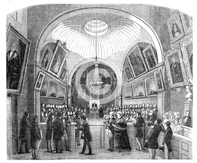 The Common Council Chamber at Guildhall, 1844. Creator: V. Arnold.