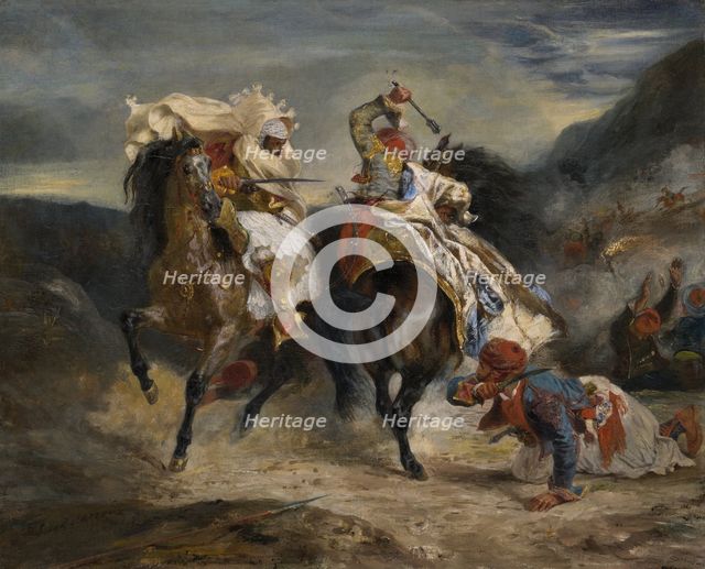 The Combat of the Giaour and Hassan, 1826. Creator: Eugene Delacroix.
