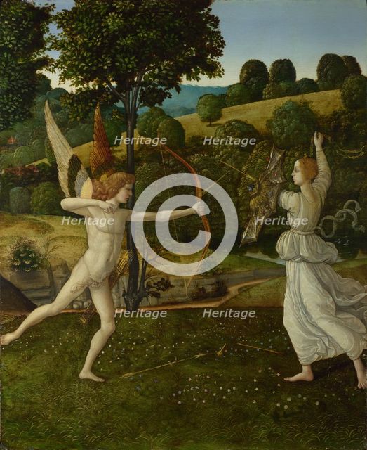 The Combat of Love and Chastity, Between 1475 and 1500. Artist: Gherardo di Giovanni del Fora (1444-1497)