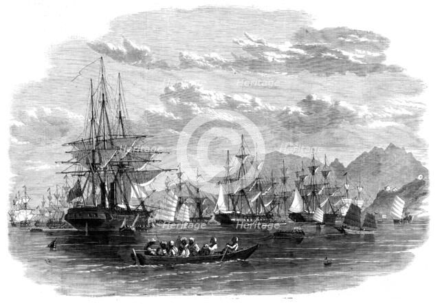 The Combined Fleet in China - transports in Cowloong Bay preparing to get under way for..., 1860. Creator: Unknown.