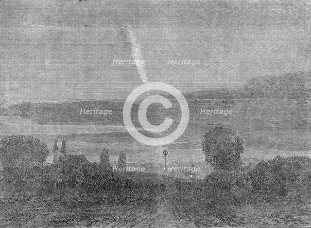 The Comet as it appeared on Tuesday evening, at eleven o'clock, from near the South-Western..., 1861 Creator: Unknown.