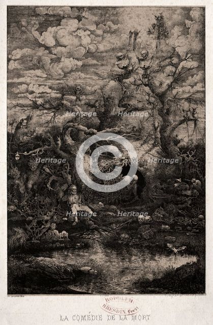 The Comedy of Death, 1854. Creator: Rodolphe Bresdin (French, 1822-1885); Lemercier.
