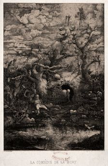 The Comedy of Death, 1854. Creator: Rodolphe Bresdin (French, 1822-1885); Lemercier
