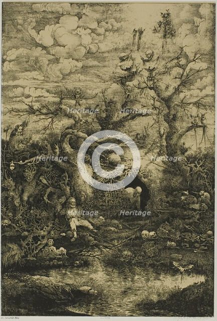 The Comedy of Death (La comédie de la mort), 1854. Creator: Rodolphe Bresdin.