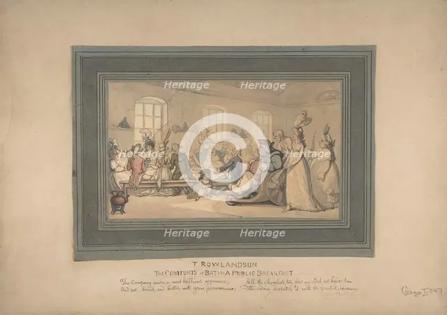 The Comforts of Bath and Public Breakfast, 1780-1827. Creator: Thomas Rowlandson.
