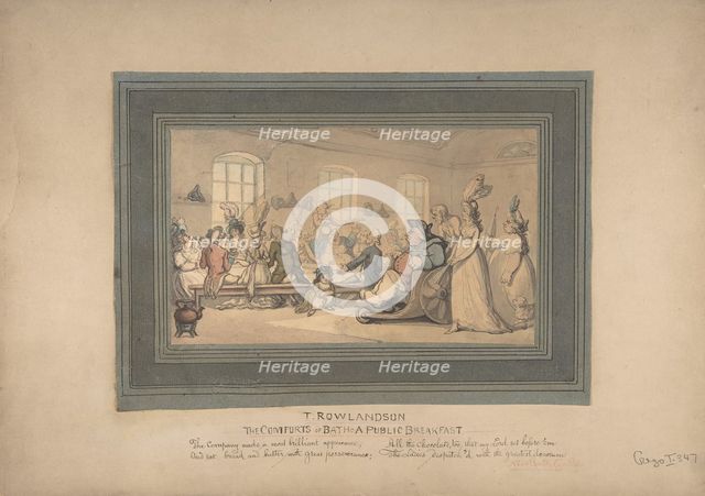 The Comforts of Bath and Public Breakfast, 1780-1827. Creator: Thomas Rowlandson.
