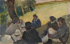 The company in the meadow, 1925. Creator: Eiler Sorensen