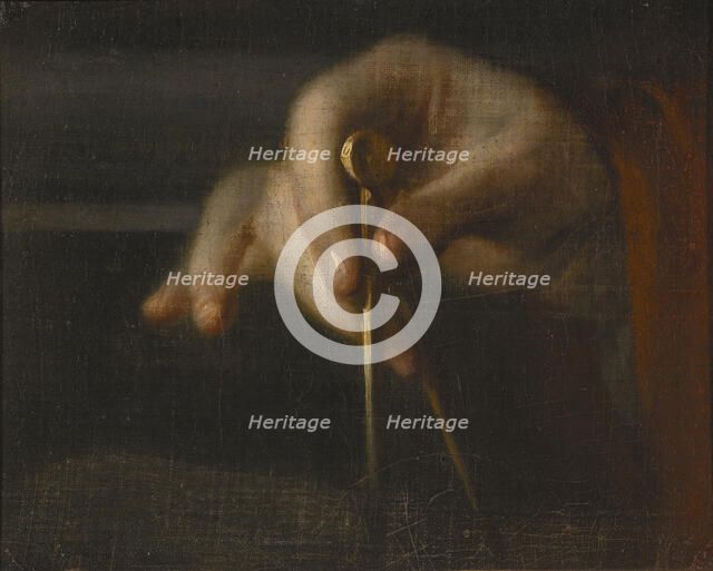 The compass in the hand of an architect. Study, ca 1727.