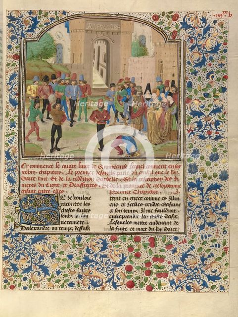 The Competition in Sittacene and the Placating of Sisigambis, about 1470-1475. Creator: Master of the Jardin de vertueuse consolation.