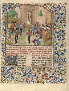 The Competition in Sittacene and the Placating of Sisigambis, about 1470-1475. Creator: Master of the Jardin de vertueuse consolation