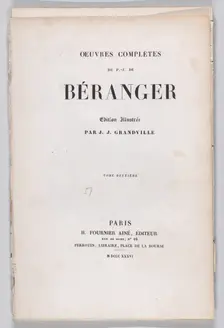 The Complete Works of P.J. de Béranger, 1836., 1836. Creator: Anon
