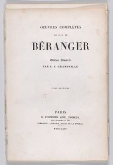 The Complete Works of P.J. de Béranger, 1836., 1836. Creator: Anon