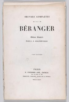 The Complete Works of P.J. de Béranger, 1836., 1836. Creator: Anon