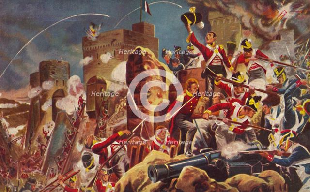 'The Connaught Rangers. The Capture of The Citadel at Badajoz', 1812, (1939). Artist: Unknown.