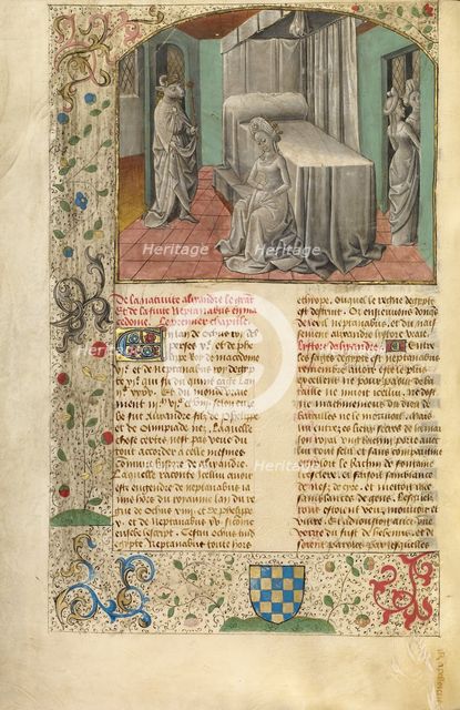The Conception of Alexander the Great; Miroir Historial, about 1475. Creator: Unknown.