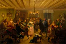 The Concert at Tre Byttor (The Three Barrels tavern in Stockholm's Djurgården Park)..., 1860. Creator: Vilhelm Wallander