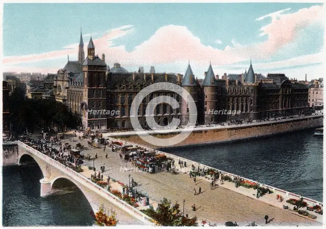 The Conciergerie and the Pont Neuf, Paris, c1900. Artist: Unknown