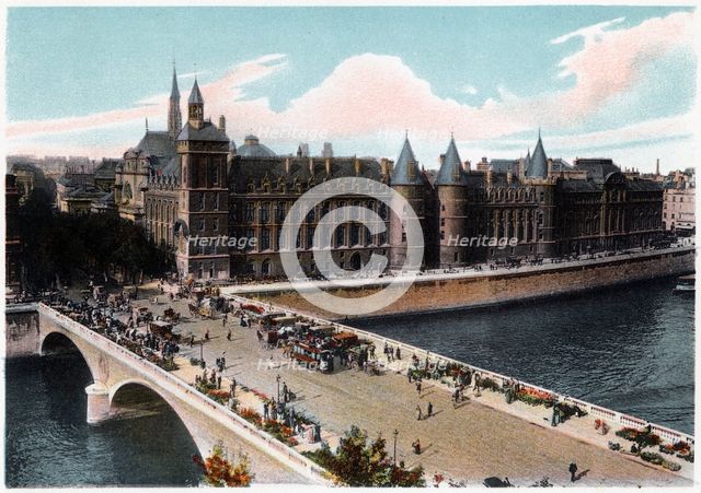 The Conciergerie and the Pont Neuf, Paris, c1900. Artist: Unknown