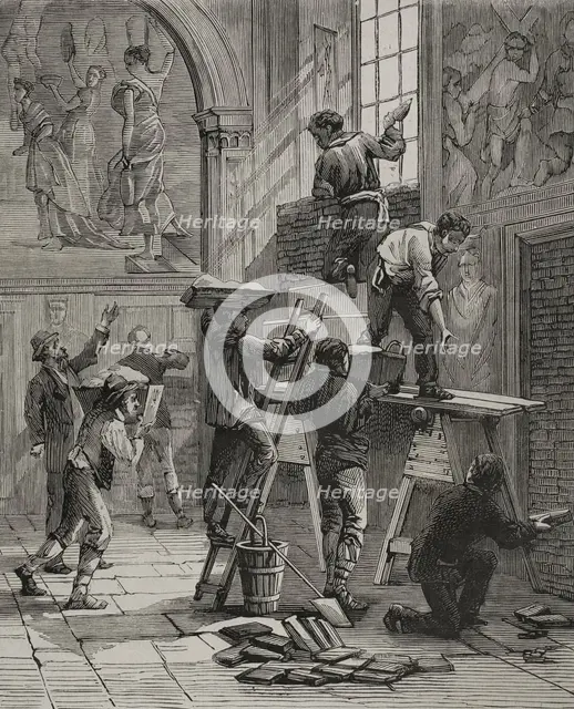 The conclave for the election of Pope Leo XIII, Rome, 1878.  Creator: Unknown.